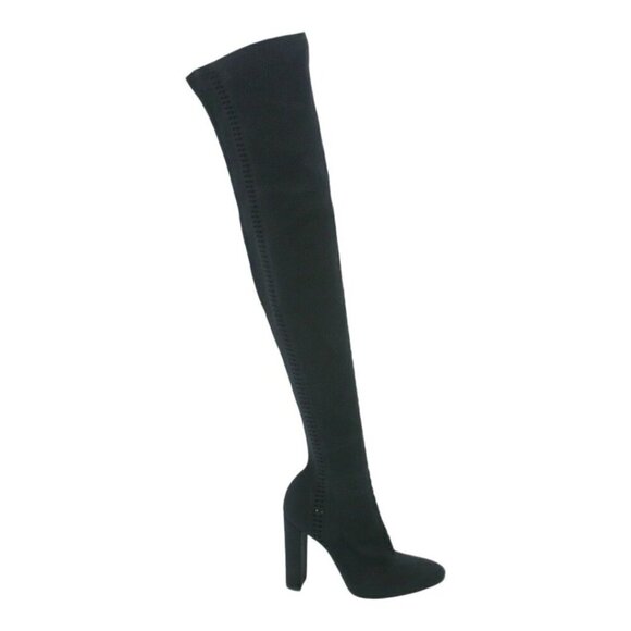 Gianvito Rossi Stretch Knit Over the Knee Block Heel Boots - Picture 1 of 8